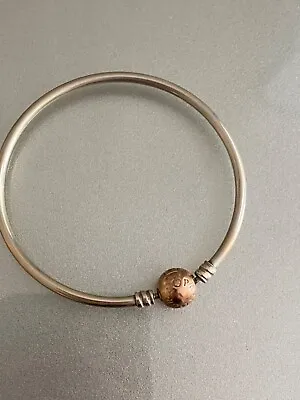 Genuine PANDORA Moments  Signature Rose Gold Clasp Bangle  • $46