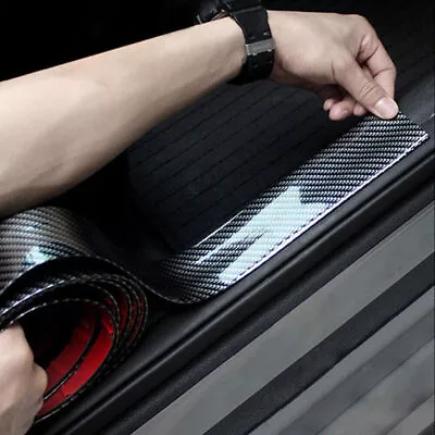 Car Accessories Carbon Fiber Rubber Door Sill Scuff Plate Stickers Protector • $14.99