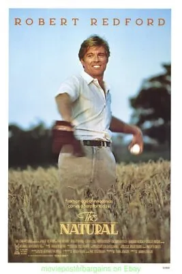 THE NATURAL MOVIE POSTER Original 27x41 Rolled Style B ROBERT REDFORD BASEBALL • $185