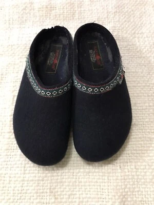 Haflinger Navy Blue Wool Clogs Sz 37 • £33.08