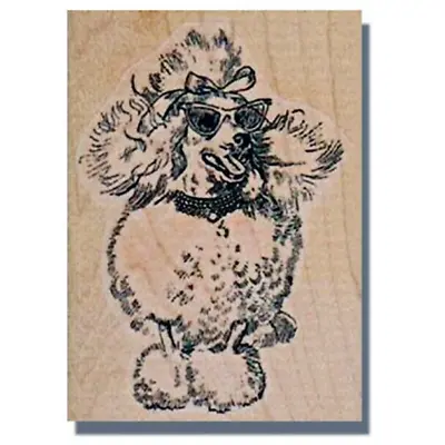 Mounted Rubber Stamp Glasses Poodle Dog Rubber Stamp Animal Pet Dog Stamp • $10.25