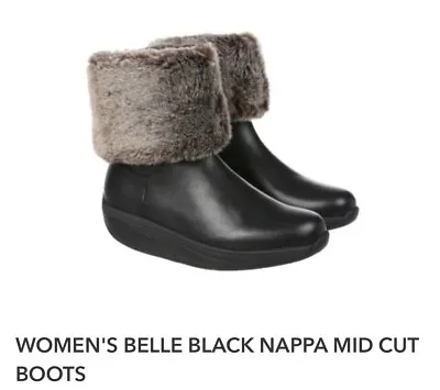MBT Belle Black Napa Mid Cut Boots Women’s Size 7.5 • $125