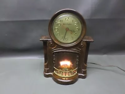 Vintage Mastercrafters Fireplace Clock - No. 272 - Lights Up  -  As Found • $40