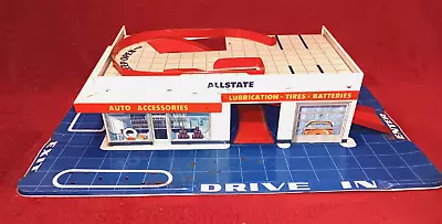 Vintage Marx Sears Allstate Service Station Tin Litho 26  X 15  X 6  Please Read • $314.91