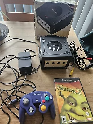 Nintendo GameCube Black Console & Controller + Shrek 2- Box Is Damaged • £49.99
