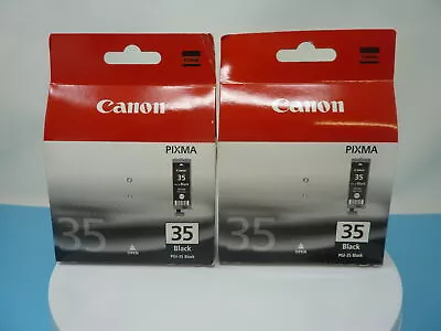 2 X Canon Pgi-35 Black Ink Cartridge-9ml(18 Ml Total) • £14