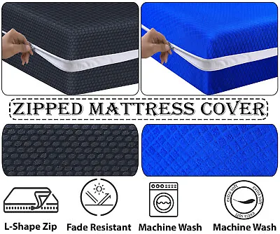 £11.99 • Buy Zipped Mattress Cover Protector ANTI BUG BED Total Encasement Double & KIng Size