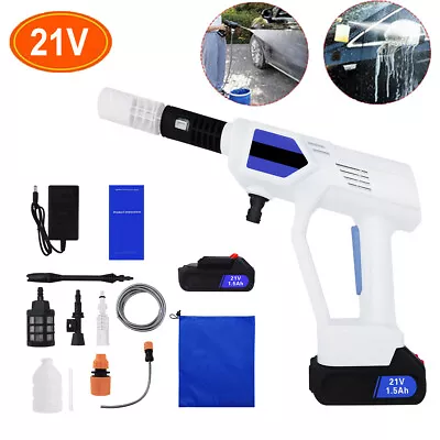 Cordless High Pressure Car Washer Rechargeable Car Auto Spray Cleaner Wash Gun • $37.35