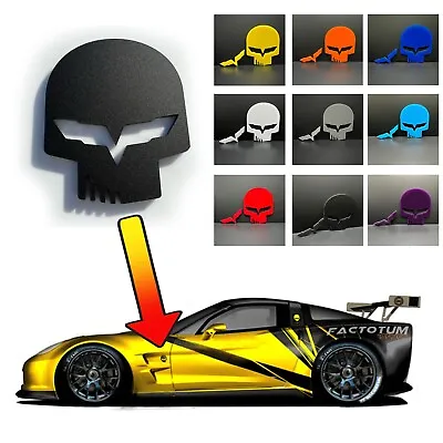 ONE (1) JAKE Skull Fits Chevy Corvette Racing Emblem Badge Vette C6 C6R C6-R • $19.90