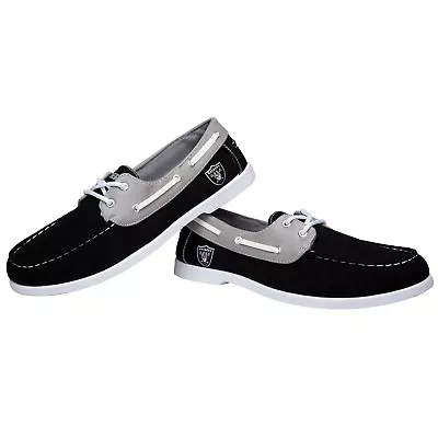 Oakland Raiders Side Logo Team Color Boat Casual Shoes Slip On US Men's Sizing • $43.95