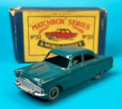 Ford Zodiac Moko Lesney Matchbox #33 W/ Original Box GMW Gray Grey  Metal • $15.50