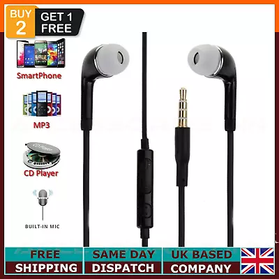 Earphones HandsFree Headset For Samsung Galaxy S7 S6 Edge S4 S3 S2 Note 3 4 5 • £3.55