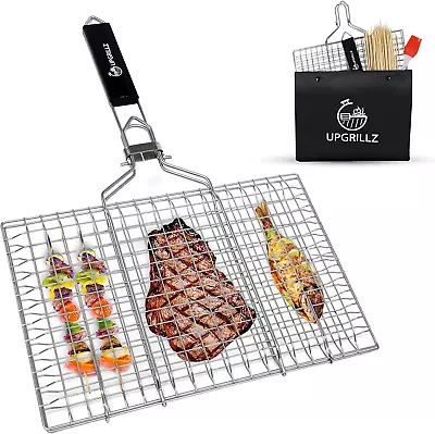 BBQ Fish Grill Basket For Outdoor Grill Stainless Steel Vegetable Grilling  • $25.98