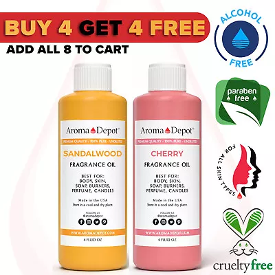 $10.34 • Buy 4 Oz Fragrance Oils For Candle Soap Bath Bomb Incense Making Scented Oils Bulk