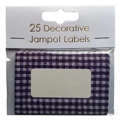25 Dark Blue Gingham Decorative Self-Adhesive Jam Pot Labels • £5.99