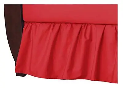 $15.38 • Buy American Baby Company 100% Natural Cotton Percale Ruffled Crib Skirt, (Red)