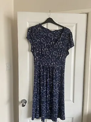 £4.99 • Buy Rocha John Rocha Blue Floral Cap Sleeved Dress Size 16
