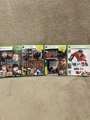 $12 • Buy Lot Of Four (4) Xbox 360 Games UFC 2009, NHL 09, Duck Dynasty, And Cabelas Big G