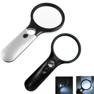 £7.68 • Buy 45X Magnifier Handheld Reading Magnifying Glass Jewelry Loupe With 3 LED Light