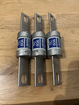 £14.99 • Buy Lawson 80 Amp BS88 TC80A HRC GG Industrial Fuse Set Of 3 TC