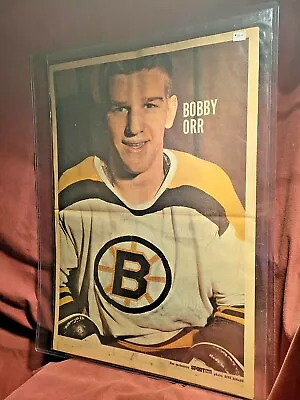 Bobby Orr Boston Bruins NHL Vintage HOCKEY NEWSPAPER POSTER Old 1967 24 ×16  • $89.99