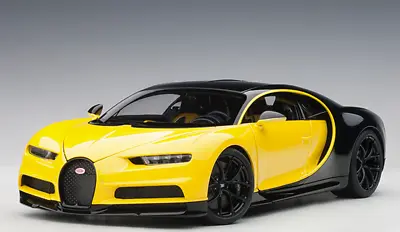 Bugatti Chiron In Yellow With Black Accents In 1:18 Scale By AUTOart • $258.06