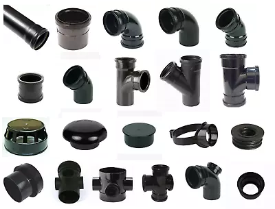 £5.75 • Buy Black Soil Pipe & Ring Seal Fittings UPVC Socket 110mm (4 ) External/Internal UK