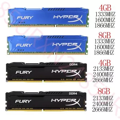 Kingston HyperX FURY 32GB 16GB 8GB DDR3 1866 1600 DDR4 2400 2133 Memory Lot BT • $116.59