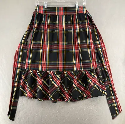 J. Crew Tartan Plaid Big Bow Skirt 12 Ruffle Hem Cotton • $16.99