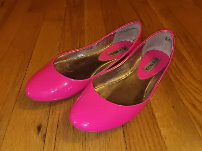 Quite Used Worn Steve Madden P Heaven Hot Pink Round Toe Ballet Flats Size 8.5 • $125