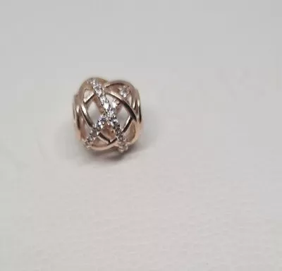 BNEW Authentic Pandora Rose Gold  Sparkling & Polished Lines Charm Ale Met  • $52.99