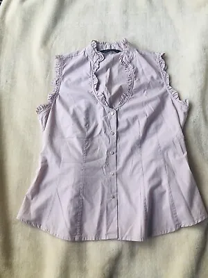 Zara Blush Pink Cotton Blouse Top UK Size 12 • $7.45