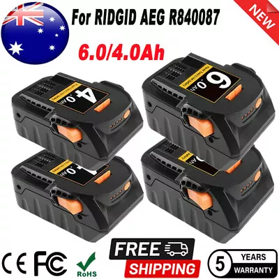 6000mAh Battery For RIDGID R840087 18V R840085 AEG L1830R L1815R Cordless Drill • $163.99