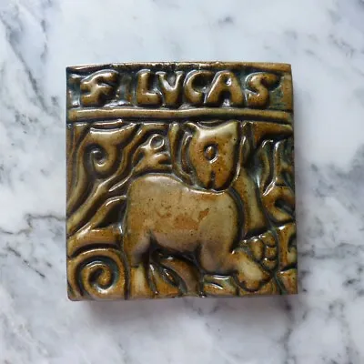 Vintage 1988 MORAVIAN TILE Raised Relief 4.5  X 4.5  Bucks Co F. LUCAS Xlnt! • $88.50