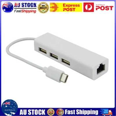 $12.39 • Buy USB 3.1 Type-C To USB 3.0 3 Ports Hub Highspeed Ethernet Internet Adapter C