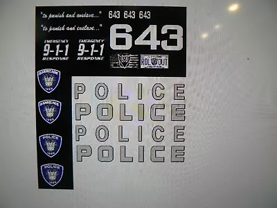 Barricade Police Mustang Decals  (Movie Car)  Custom 1::18 Variety • $14.99