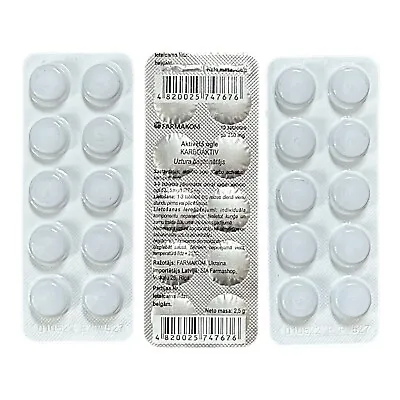 Karbonaktiv Activated Charcoal Carbon Carbonaktiv Tablets 3 SHEETS X10 Tab • £2.99