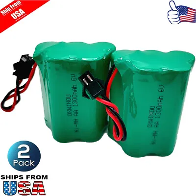 2pcs AA 6V 1300mAh Rechargeable Battery Fit Solar Light Remote Car RC SM2P Plug • $16.85