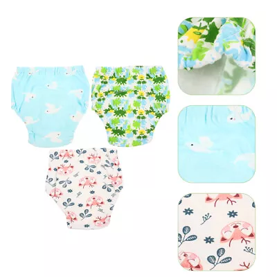 3 Pcs Cotton Baby Training Pants Newborn Diapers Toddler Swim • £14.85
