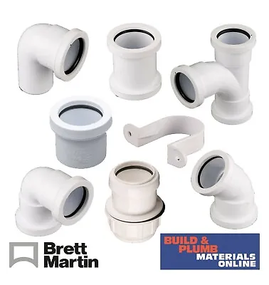 £1.52 • Buy 40mm PUSH FIT WASTE PIPE FITTINGS WHITE | 1M PIPE LENGTH | VAT RECEIPT