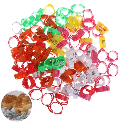 100PC Chicken Foot Ring Adjustable Size Poultry Leg Digital Label Buckle Ring $d • £6.57