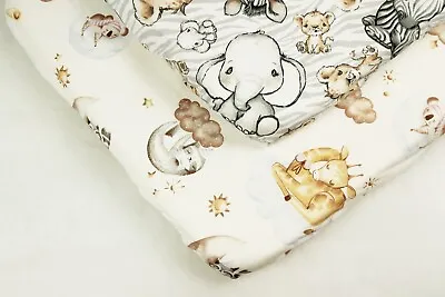 2 Pack FITTED SHEET 60x120 70x140 Cm  Cot Bed  COTTON Jungle Animals On The Moon • £9.99