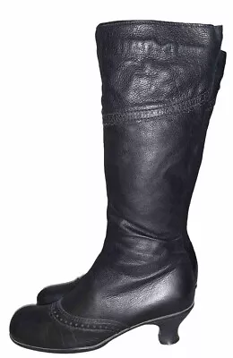 La Canadienne Black Pebbled Leather Tall Boots Shoes Women's Size 9M Soft Supple • $51.80