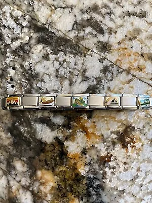 20 Charm Camping/ Fishing/ Mountains Italian Charm Bracelet New • $9