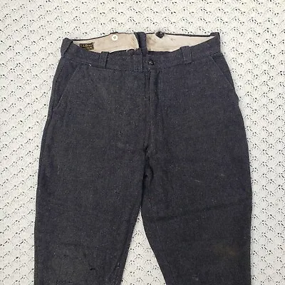 Vtg LL Bean Heavy Wool Hunting Trousers Pants 1930s Grey Lace Up Leg - 34 • $124.97