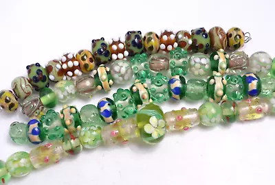 New 4 Strands Of Fine Murano Lampwork Glass Beads - 12mm To 20mm - A7193c • $9.99