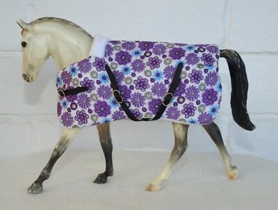 £12.50 • Buy Handmade Rug Blanket Purple Flowers 1:12 Classic Breyer Toy Horse NOT Included