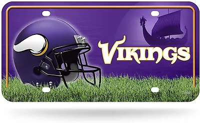 Minnesota Vikings Metal Auto Tag License Plate Helmet Design 12x6 Inch • $14.79