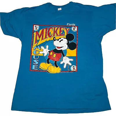 Vintage Mickey Mouse Florida Adult Shirt Size Large 80's Single Stitch. • $29.95