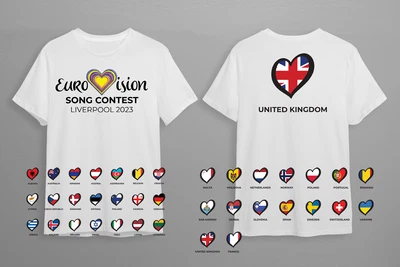 £11.99 • Buy [PICK YOUR COUNTRY] Unisex WHITE Eurovision Song Contest LIVERPOOL 2023 T-Shirt
